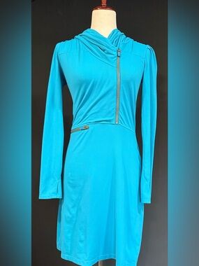 Athleta Light Turquoise Hooded Dress